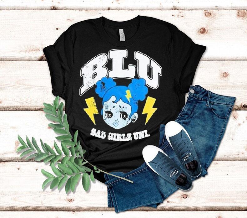 Blu Sad Girlz Uni Boyfriend Shirt