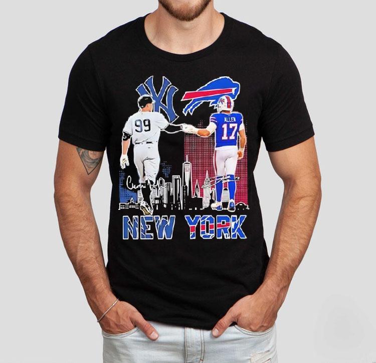 New York Yankees Aaron Judge Buffalo Bills Josh Allen Featuring Signatures Shirt