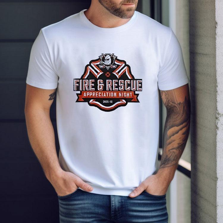 Anaheim Ducks Fire Anf Rescue Appreciation Night Logo Shirt