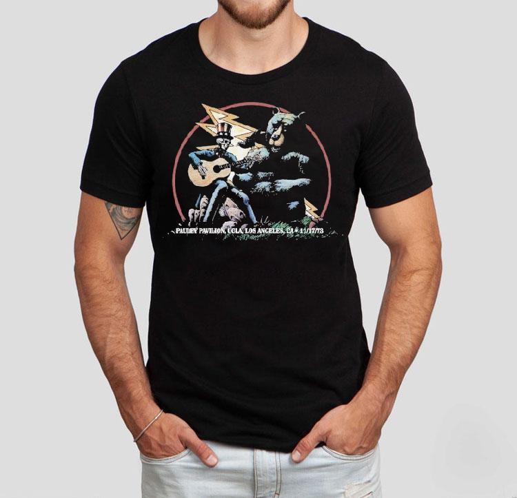 Grateful Dead Pauley Pavilion Ucla Los Angeles Ca Dave’s Picks Vol. 5 Skeleton Guitar Bear Shirt