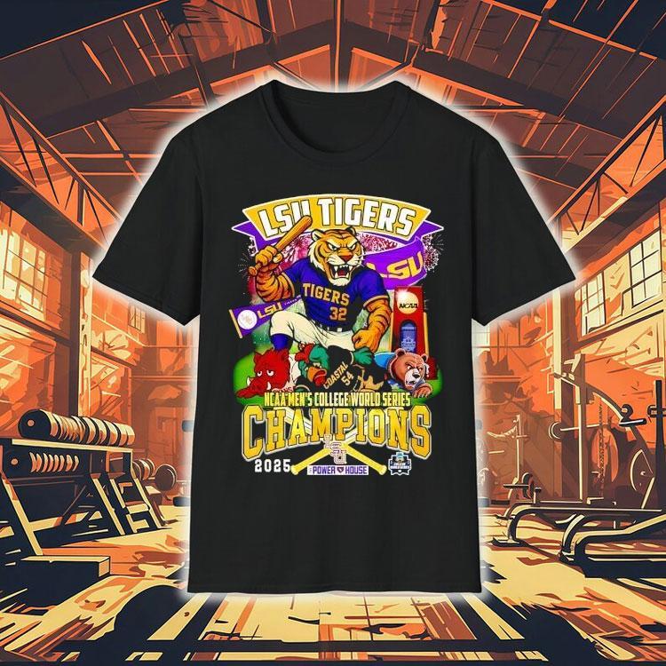 Lsu Tigers Mascot Ncaa Men's College World Series Champions 2025 Shirt