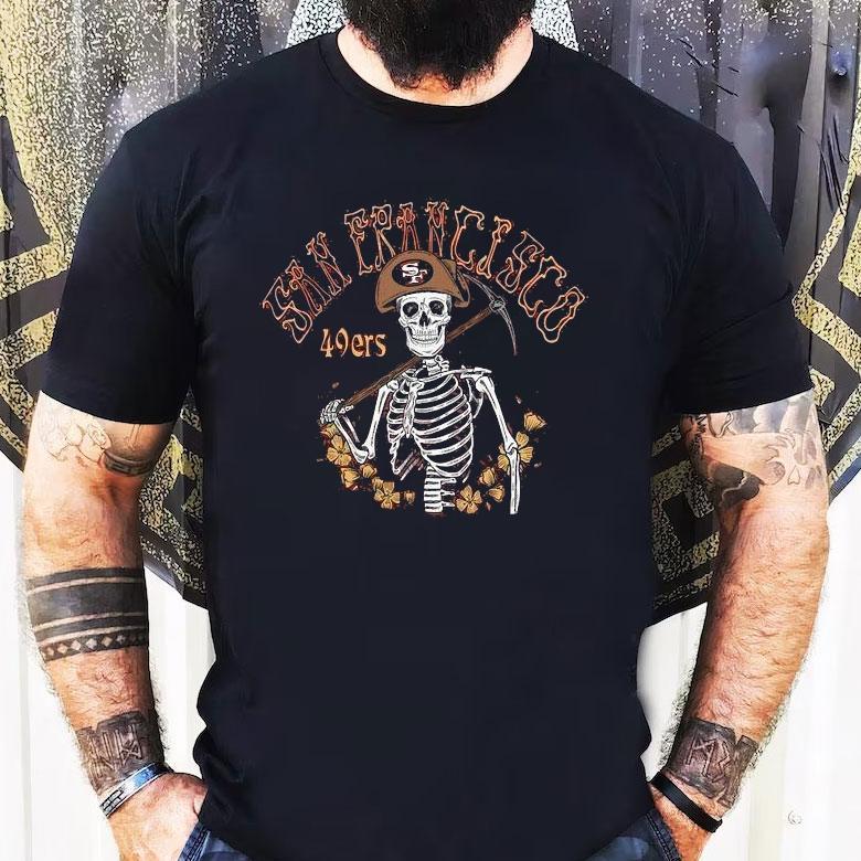 San Francisco 49ers Nfl X Grateful Dead Skeleton Shirt