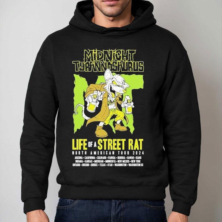 Midnight Tyrannosaurus Life Of A Street Rat Tour 2024 Shirt