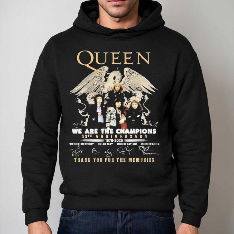 Queen We Are The Champions 55th Anniversary 1970 2025 Thank You For The Memories Signatures Shirt