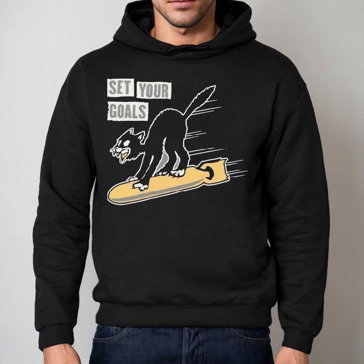 Set Your Goals Bomber Cat Shirt