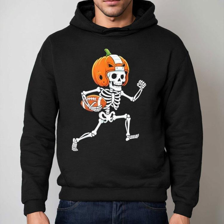 Skeleton American Football Player Spooky Sports Shirt