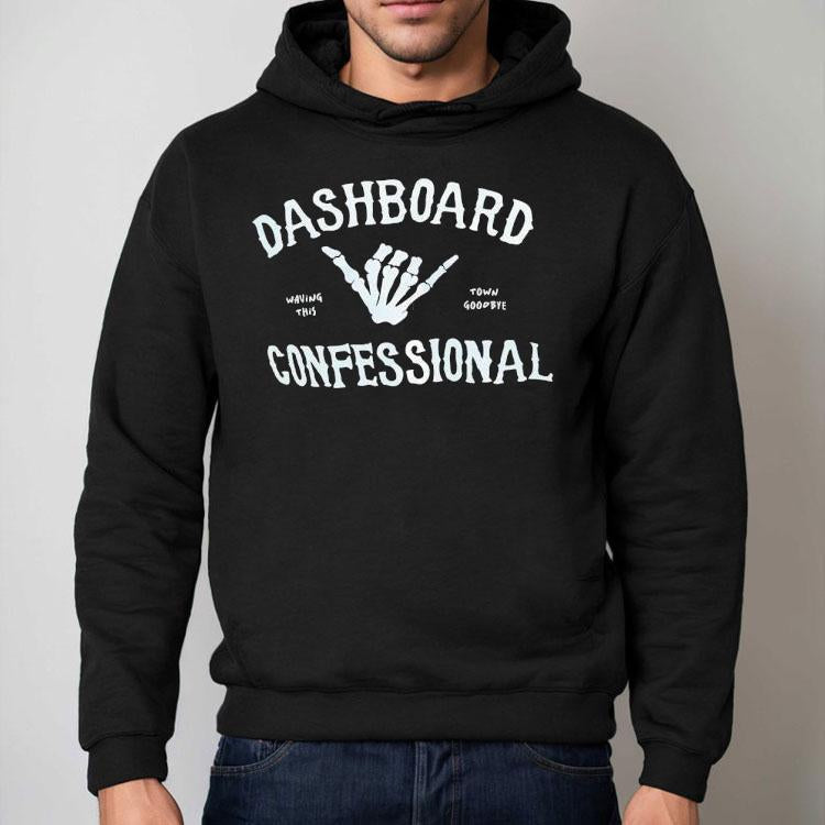 Skeleton Hand Dashboard Confessional Waving This Town Goodbye Shirt