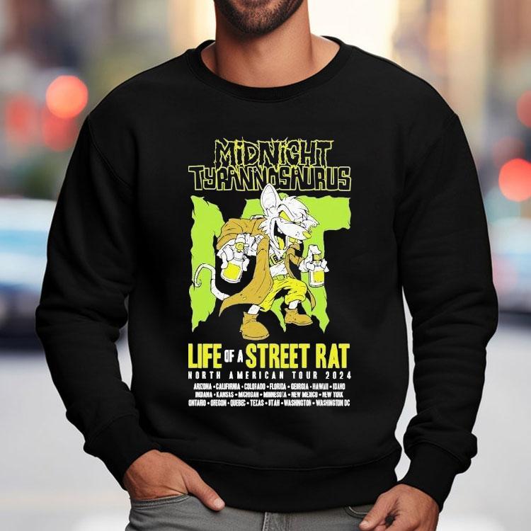 Midnight Tyrannosaurus Life Of A Street Rat Tour 2024 Shirt