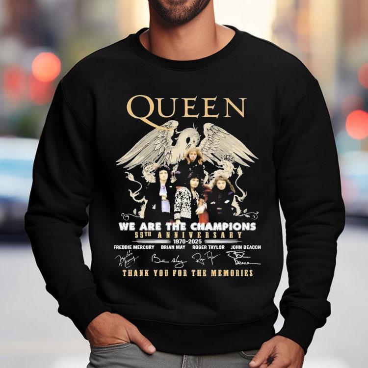 Queen We Are The Champions 55th Anniversary 1970 2025 Thank You For The Memories Signatures Shirt