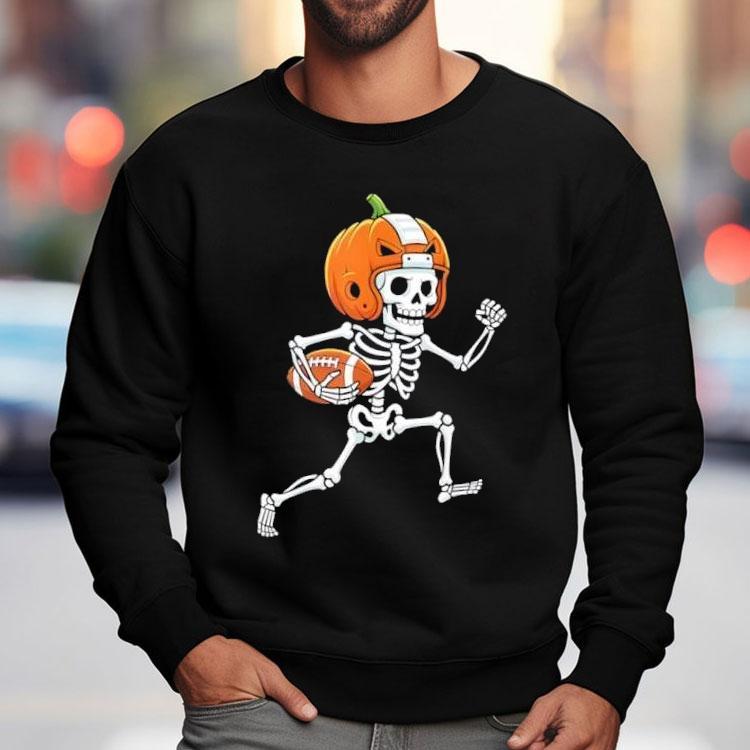 Skeleton American Football Player Spooky Sports Shirt