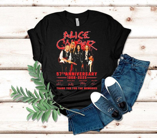 Alice Cooper 57th Anniversary 1968 2025 Thank You For The Memories Signatures Shirt