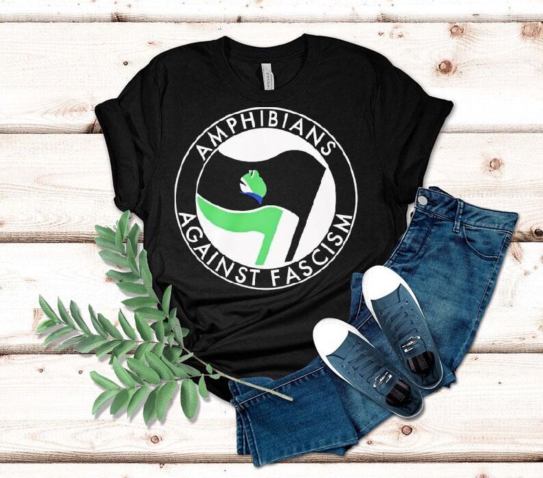 Amphibians Against Fascism Logo Frog Shirt