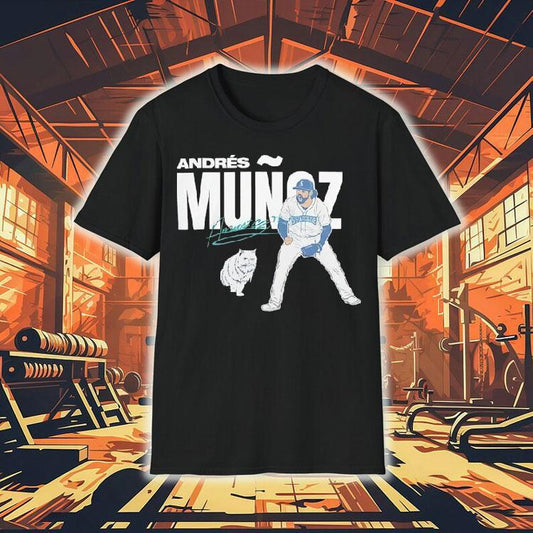 Andres Munoz And Cat Seattle Mariners Baseball Signature Shirt