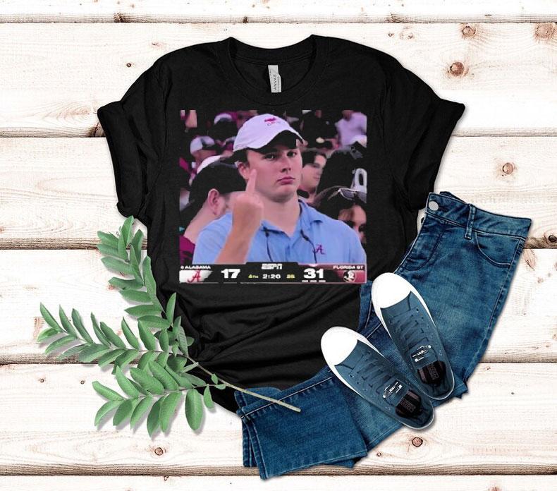 Angry Alabama Crimson Tide Fan Middle Finger Shirt