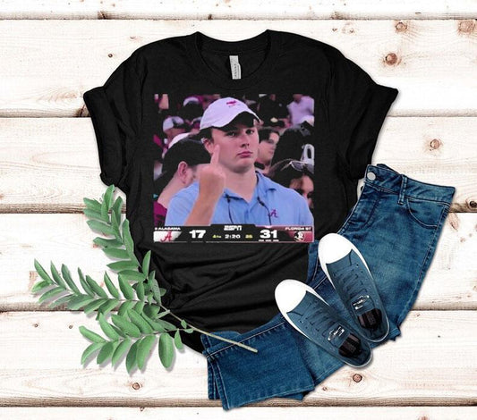 Angry Alabama Crimson Tide Fan Middle Finger Shirt