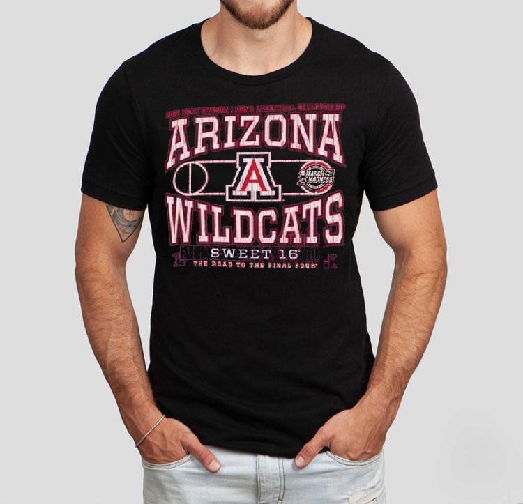 Arizona Wildcats 2025 Ncaa Division I Men's Basketball Championship Sweet 16 The Road To The Final Four Shirt
