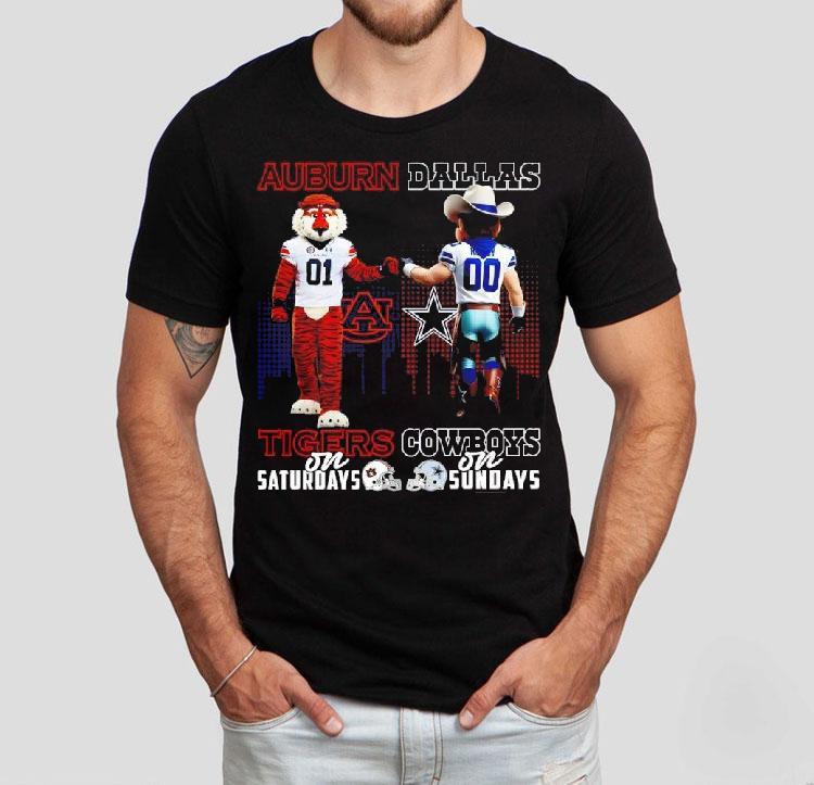 Auburn Tigers On Saturdays X Dallas Cowboys On Sundays Mascot Shirt