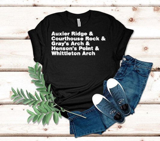 Auxier Ridge And Courthouse Rock And Gray's Arch And Henson's Point And Whittleton Arch Red River Gorge Shirt