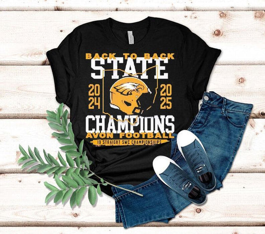 Avon Eagles Football Back To Back State Champions 10 Straight Swc Championships Shirt