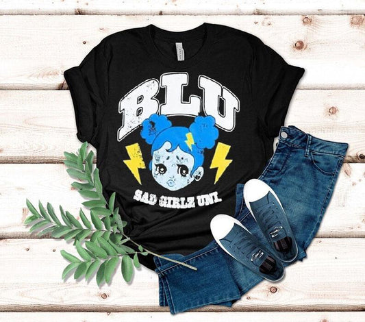 Blu Sad Girlz Uni Boyfriend Shirt