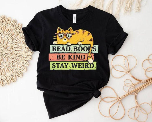 Cat Read Books And Stay Weird Shirt