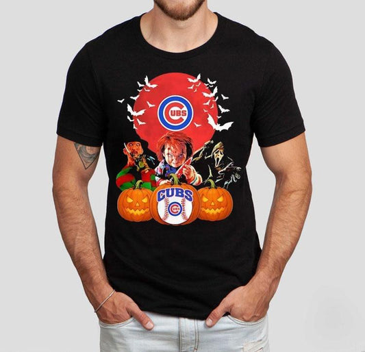 Chicago Cubs Chucky Freddy Krueger And Ghostface Horror Movie Halloween Shirt