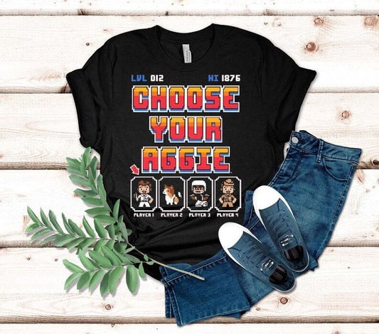 Choose Your Aggie Player 8-bit Shirt