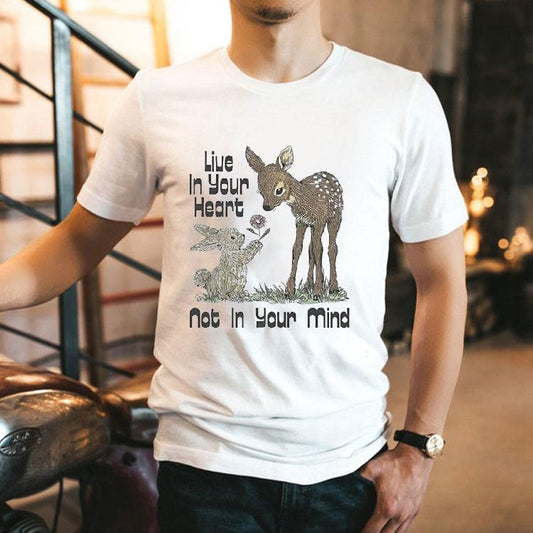 Deer With Bunny Live In Your Heart Not On Your Mind Shirt