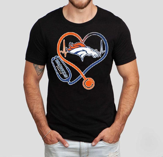 Denver Broncos Nurse Heartbeat Stethoscope Shirt