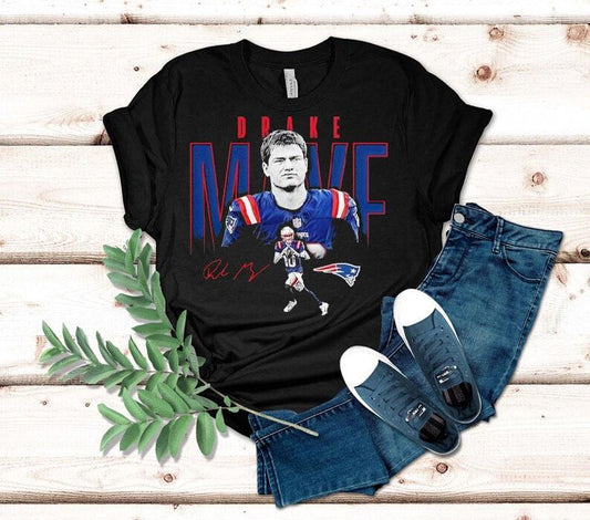 Drake Maye New England Patriots Football Signature Shirt