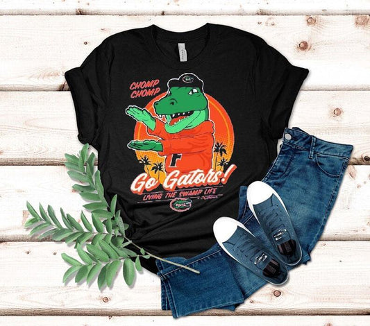 Florida Gators Chomp Chomp Living The Swamp Life Flogrown Rally Mascot Shirt