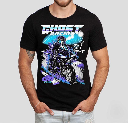 Ghost Racing Don't Get Caught Gr Club Track Motor Flames Shirt