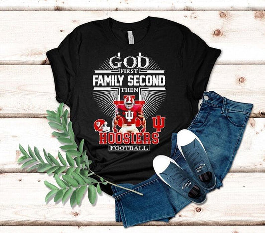 God First Family Second Then Indiana Hoosiers Football Shirt