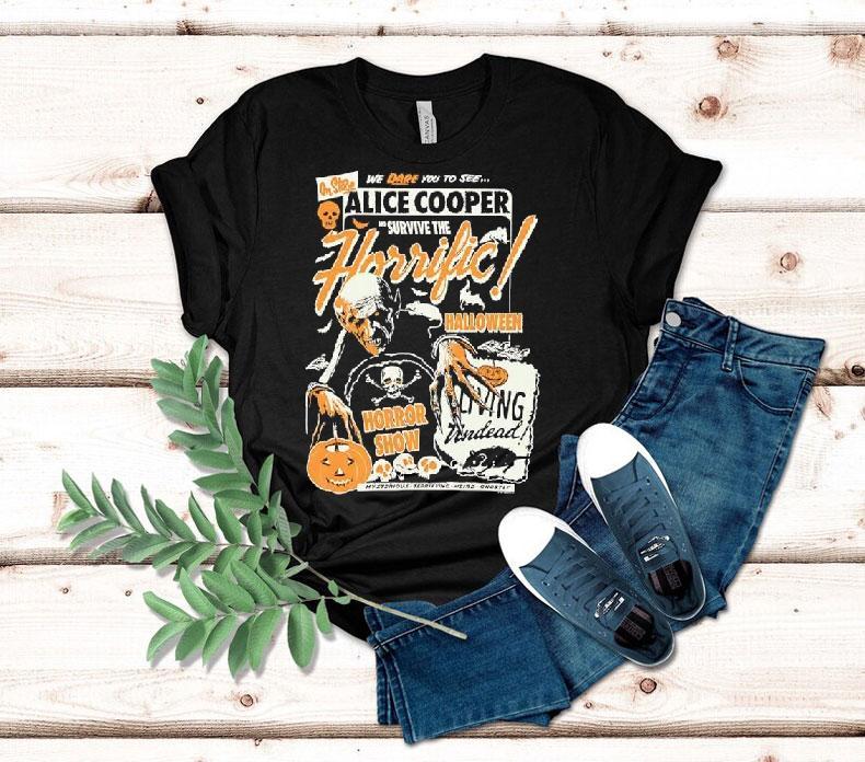 Horrific Halloween Horror Show Alice Cooper We Dare You To See Shirt
