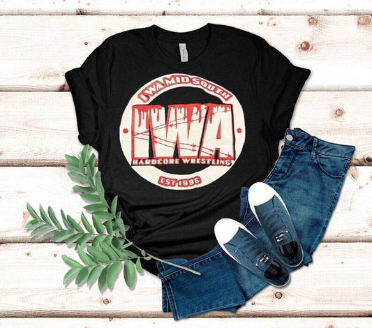 Iwa Mid-south Hardcore Wrestling Est 1996 Shirt