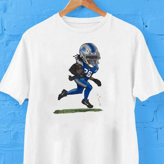 Jahmyr Gibbs Detroit Lions Fooyball Cartoon Shirt