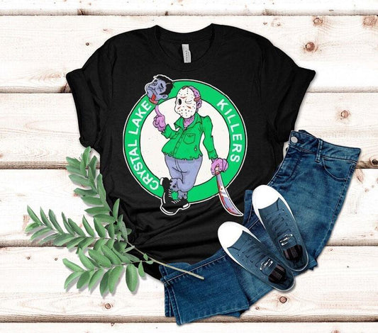 Jason Voorhees In The Style Of The Boston Celtics Logo Shirt