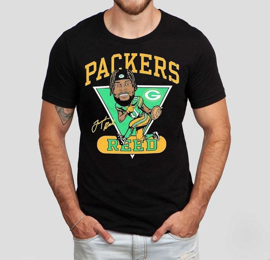 Jayden Reed Green Bay Packers Football Signature Cartoon Shirt