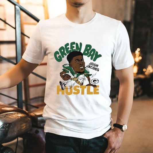 Josh Jacobs Hustle Green Bay Packers Football Signature Cartoon Shirt