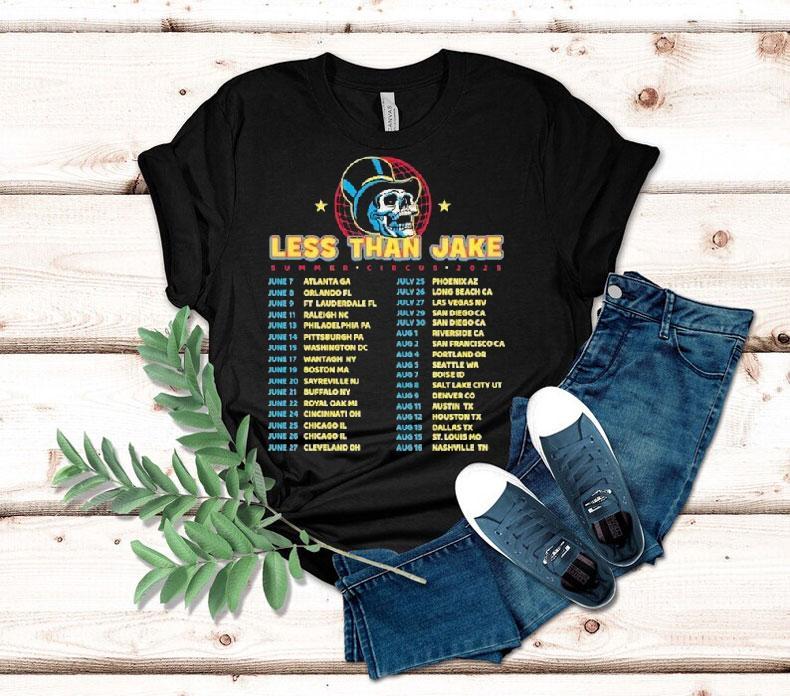 Less Than Jake Summer Circus 2025 Tour Dates Skull Globe Shirt