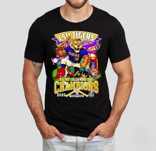 Lsu Tigers Mascot Ncaa Men's College World Series Champions 2025 Shirt