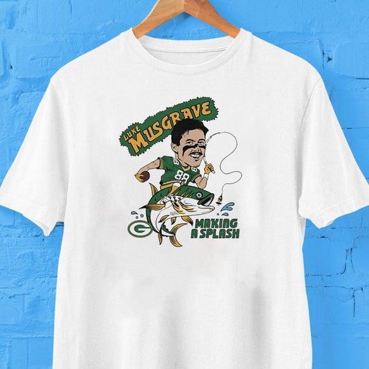 Luke Musgrave Making A Splash Green Bay Packers Football Cartoon Shirt