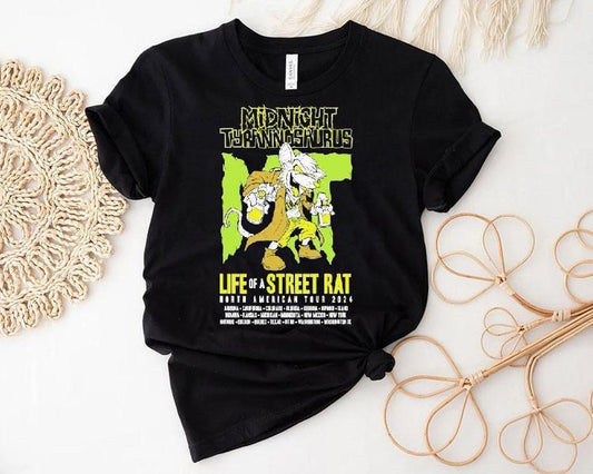 Midnight Tyrannosaurus Life Of A Street Rat Tour 2024 Shirt