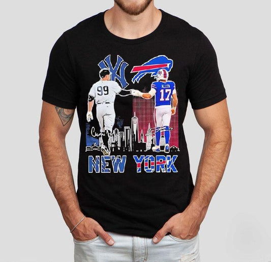 New York Yankees Aaron Judge Buffalo Bills Josh Allen Featuring Signatures Shirt