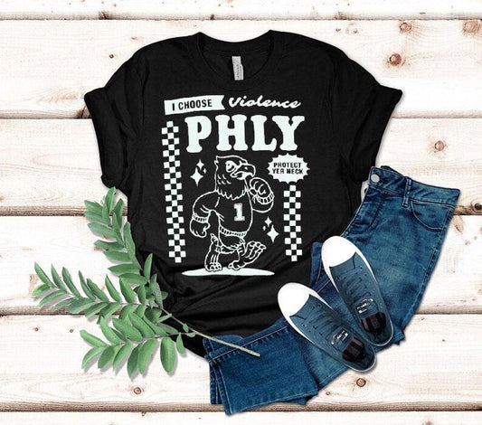 Philadelphia Eagles I Choose Violence Philly Protect Yer Neck Shirt
