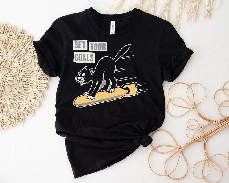 Set Your Goals Bomber Cat Shirt