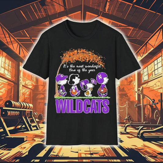Snoopy The Peanuts Northwestern Wildcats It's The Most Wonderful Time Of The Year Shirt