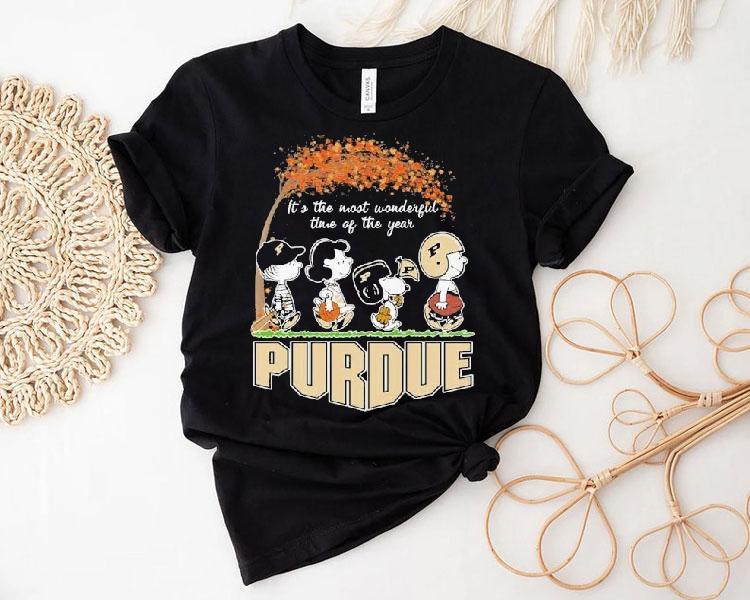 Snoopy The Peanuts Purdue Boilermakers It's The Most Wonderful Time Of The Year Shirt