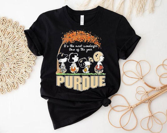 Snoopy The Peanuts Purdue Boilermakers It's The Most Wonderful Time Of The Year Shirt