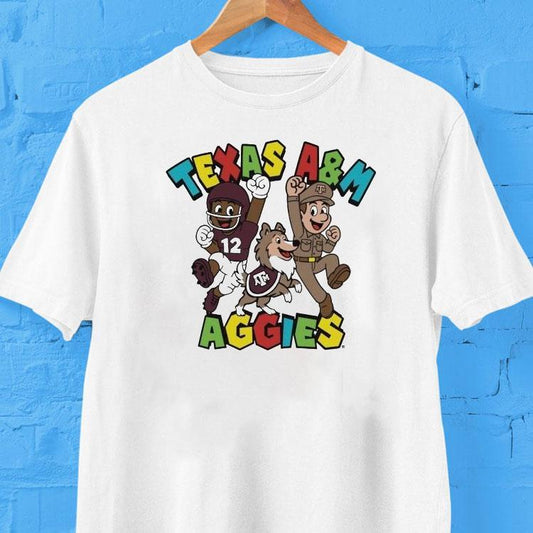 Texas Am Aggies Character Trio Super Mario Shirt